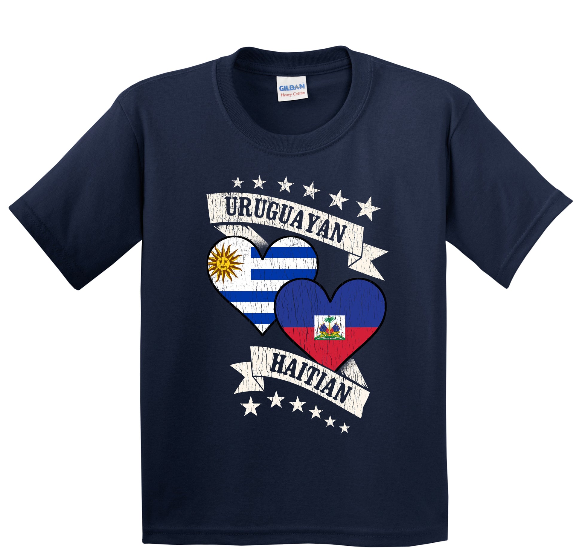 Uruguayan Haitian Heart Flags Uruguay Haiti Youth T-Shirt