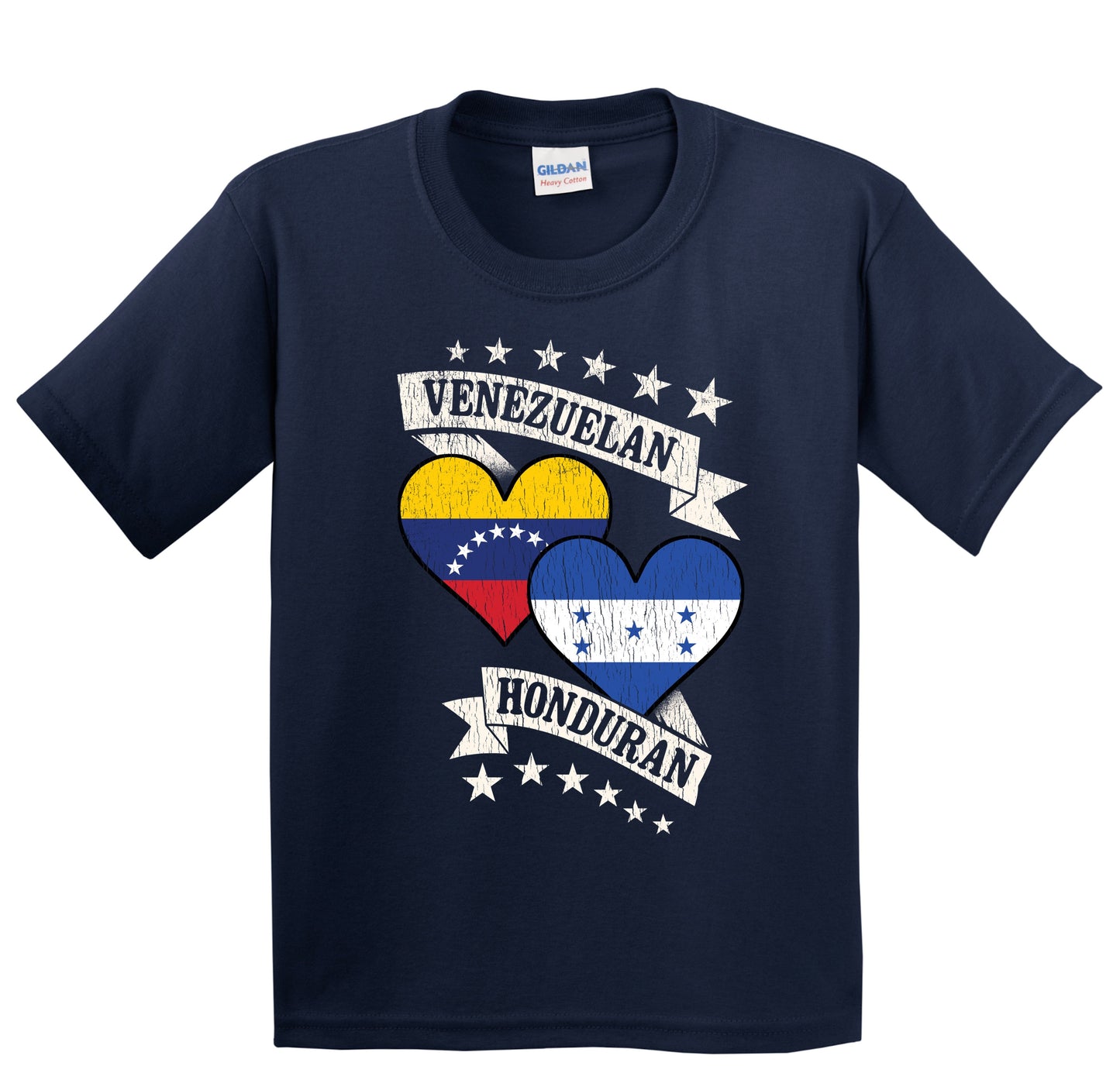 Venezuelan Honduran Heart Flags Venezuela Honduras Youth T-Shirt