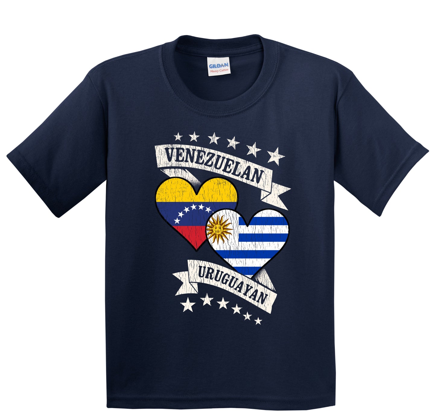 Venezuelan Uruguayan Heart Flags Venezuela Uruguay Youth T-Shirt