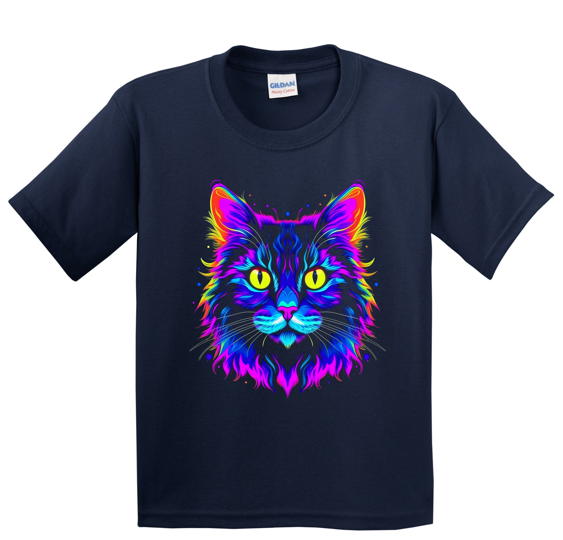 Colorful Bright Somali Cat Vibrant Psychedelic Cat Art Youth T-Shirt