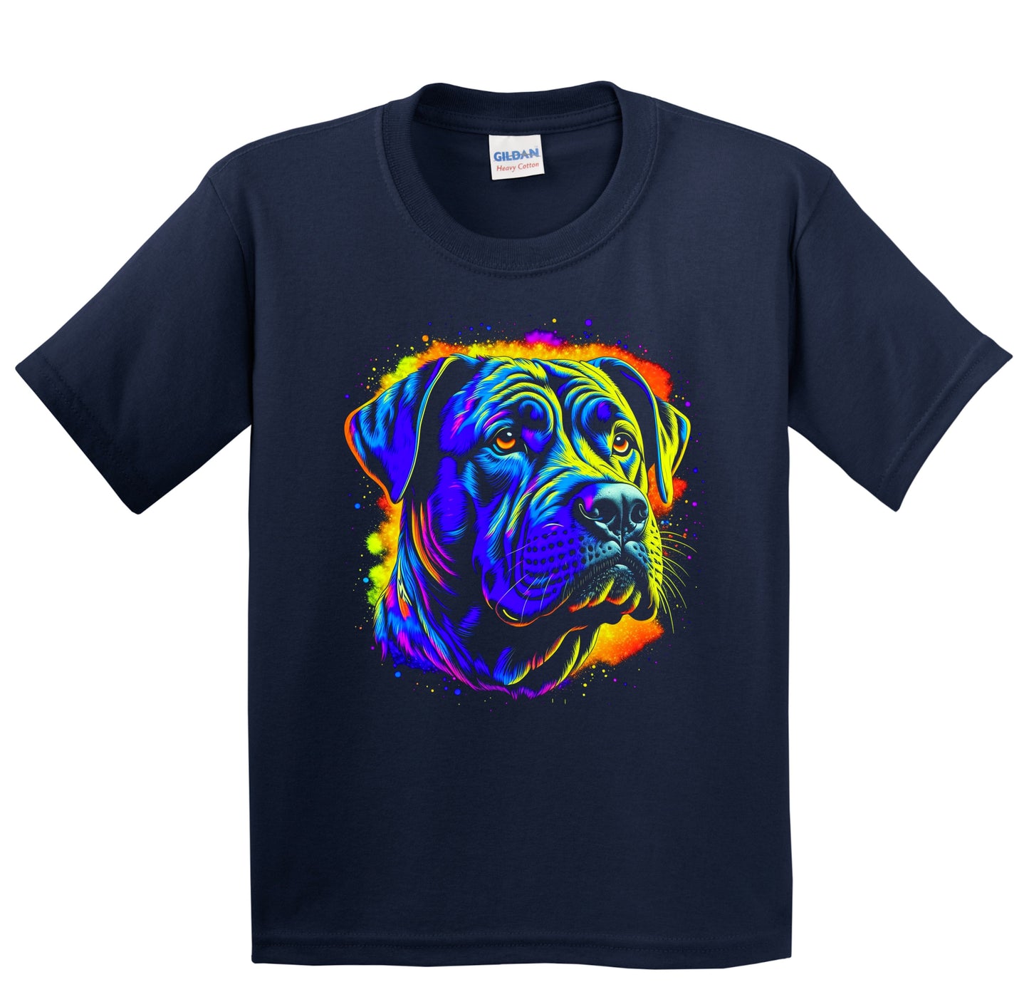 Colorful Bright Cane Corso Vibrant Psychedelic Dog Art Youth T-Shirt