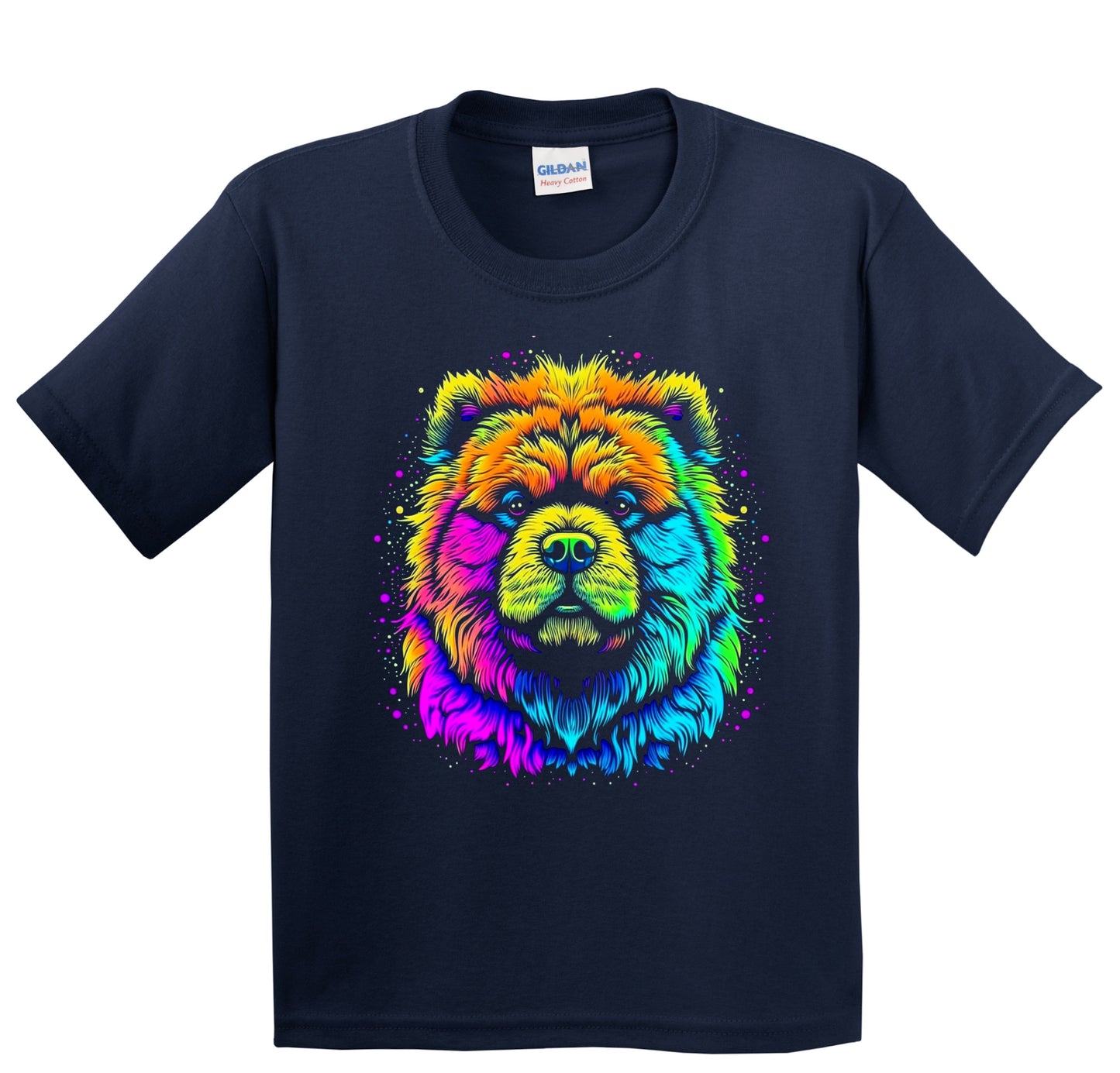Colorful Bright Chow Chow Vibrant Psychedelic Dog Art Youth T-Shirt