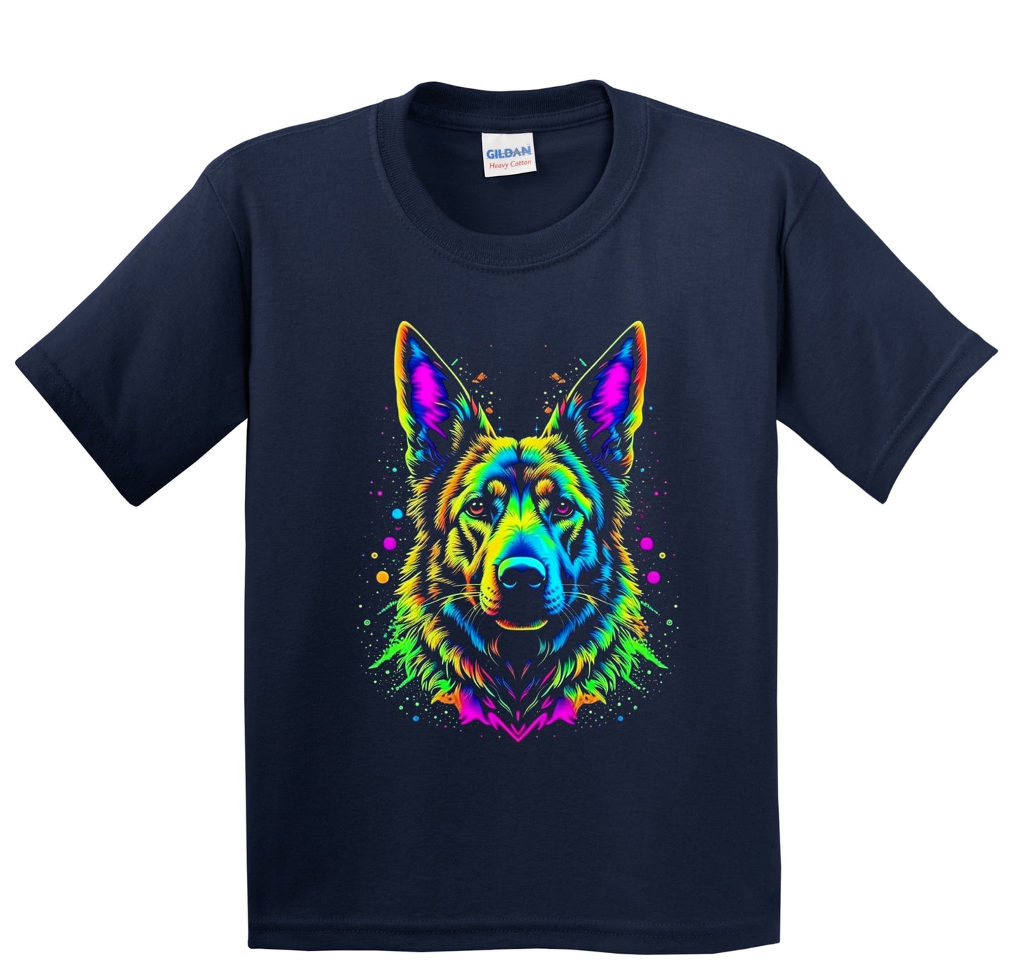 Colorful Bright German Shepherd Vibrant Psychedelic Dog Art Youth T-Shirt