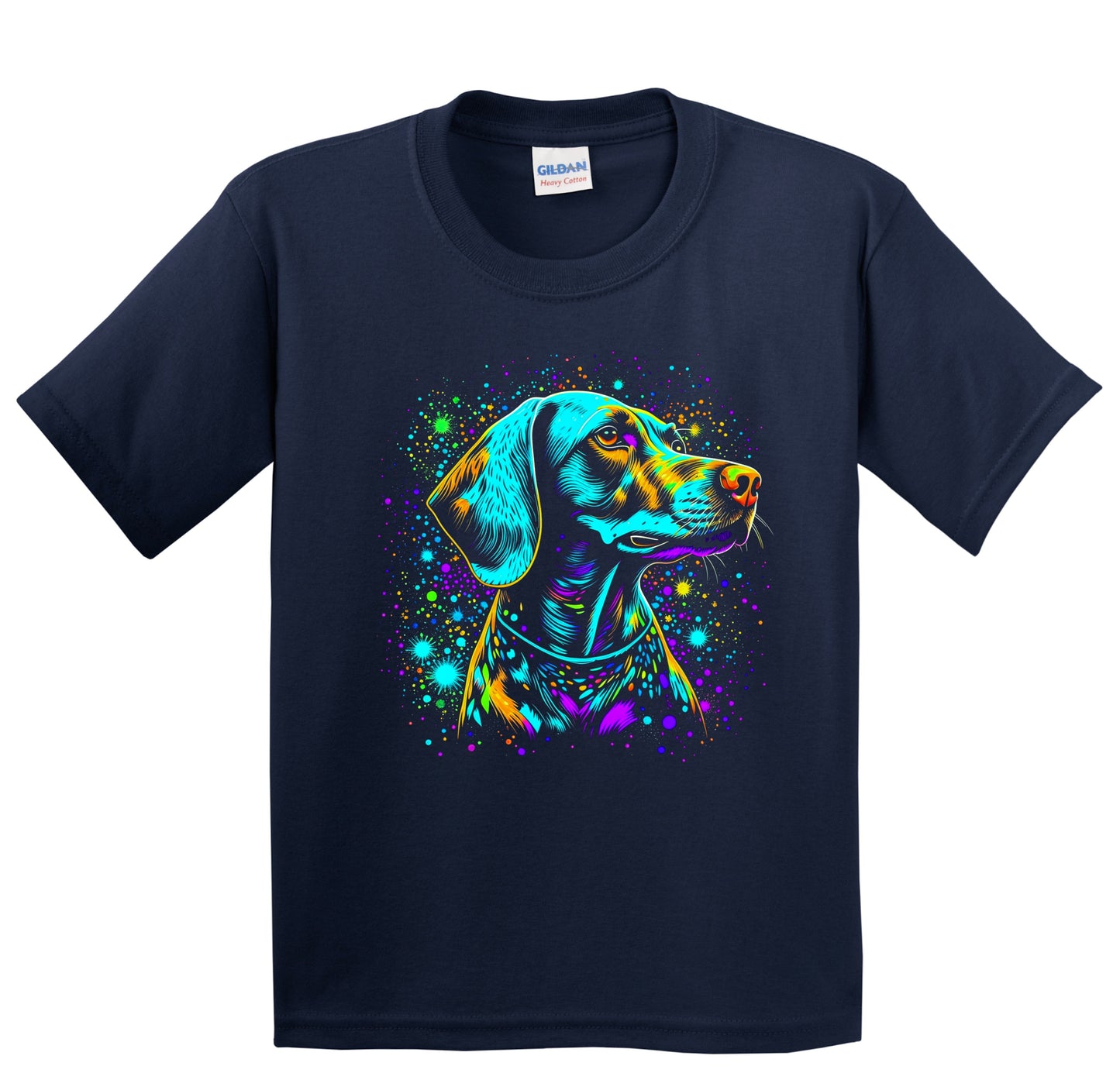 Colorful Bright German Shorthaired Pointer Vibrant Dog Art Youth T-Shirt