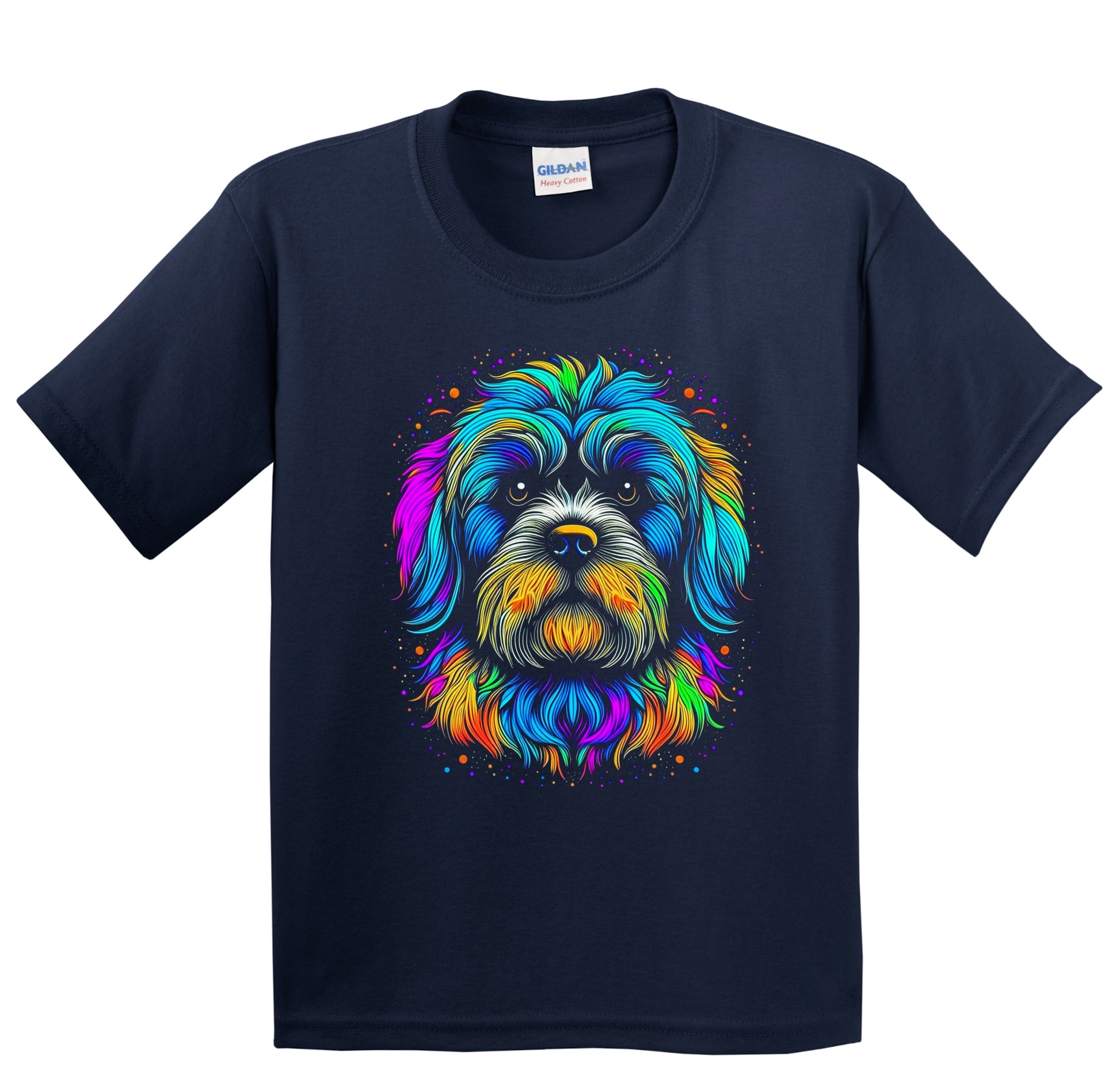 Colorful Bright Havanese Vibrant Psychedelic Dog Art Youth T-Shirt