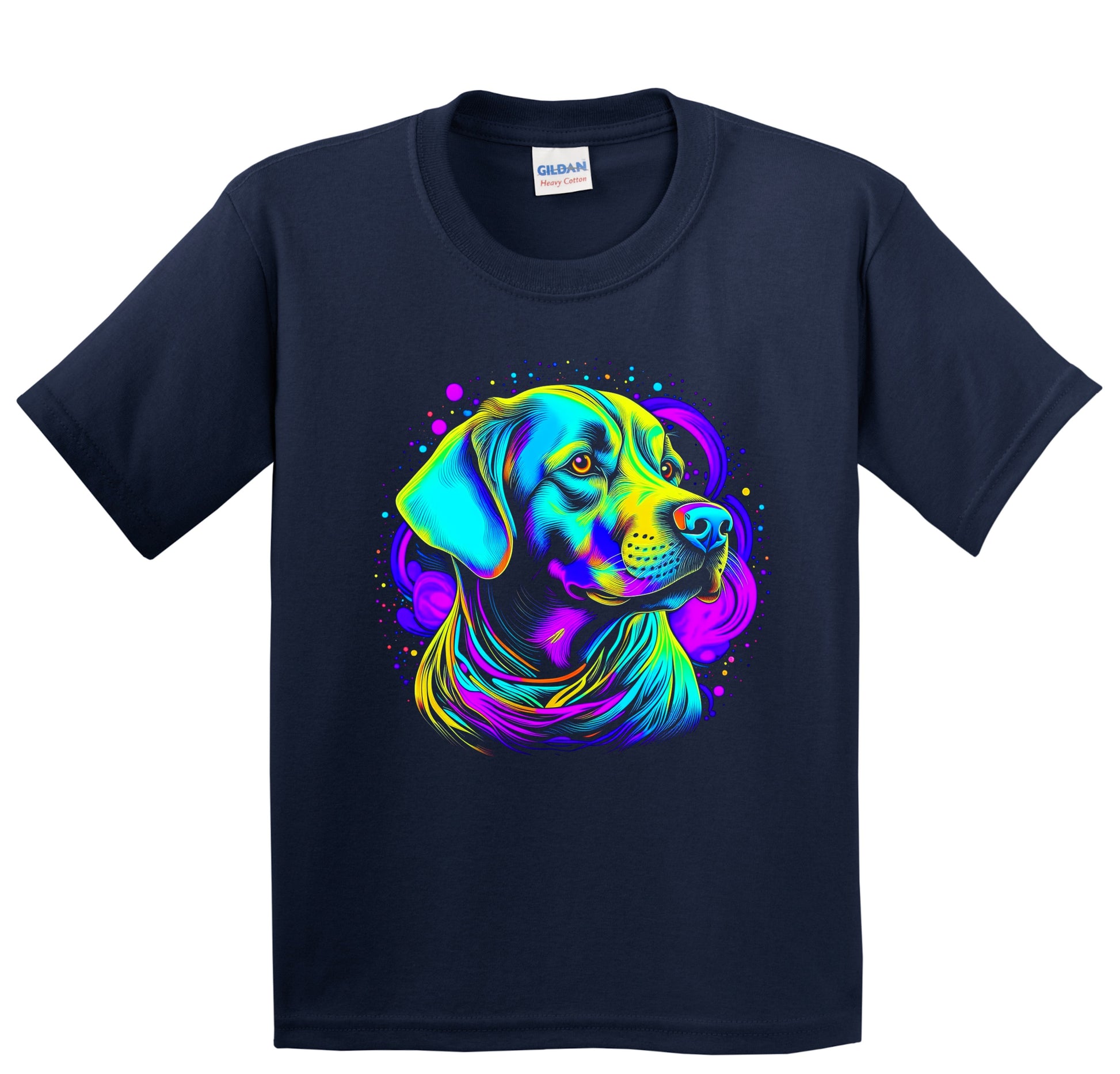 Colorful Bright Labrador Retriever Vibrant Psychedelic Art Youth T-Shirt