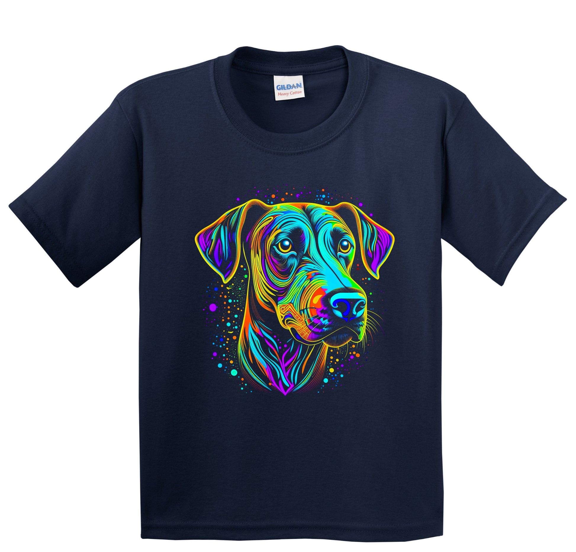 Colorful Bright Rhodesian Ridgeback Vibrant Psychedelic Art Youth T-Shirt