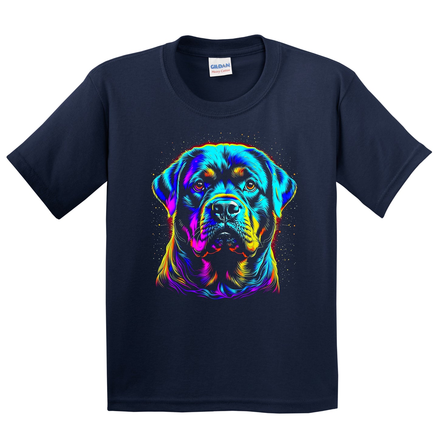 Colorful Bright Rottweiler Vibrant Psychedelic Dog Art Youth T-Shirt
