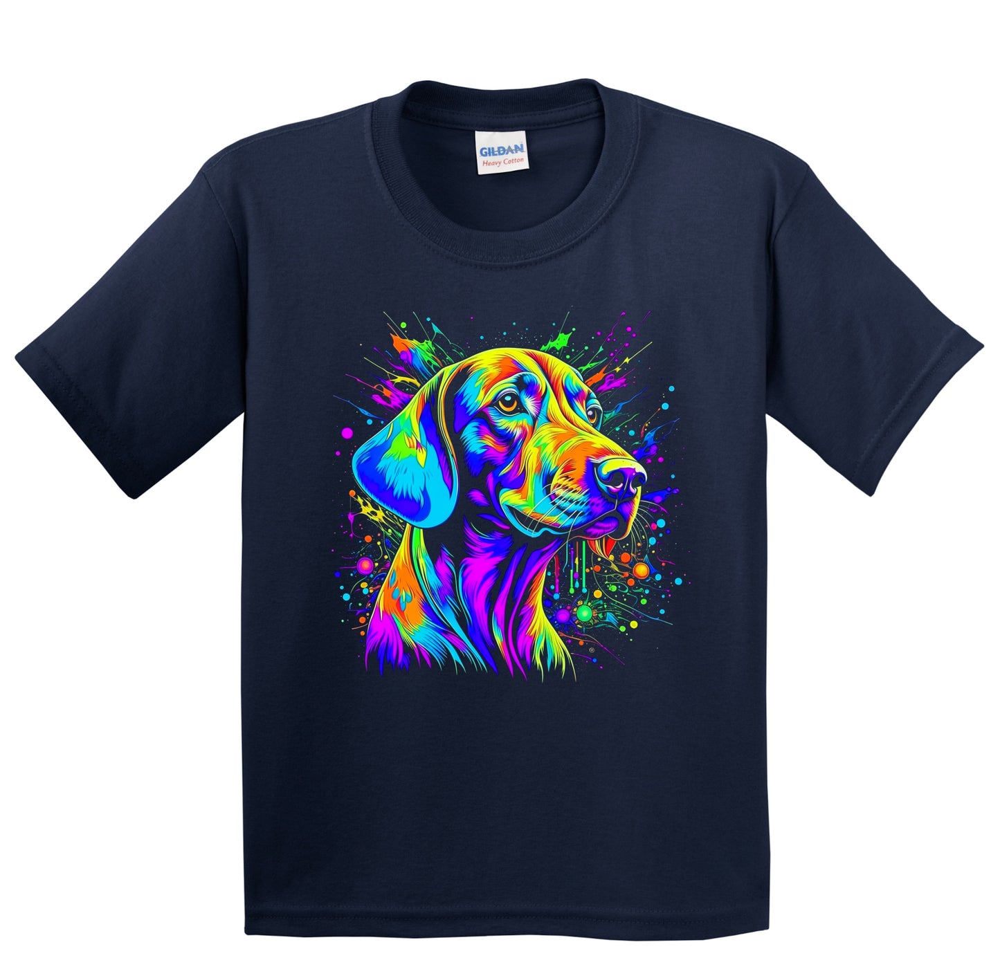 Colorful Bright Vizsla Vibrant Psychedelic Dog Art Youth T-Shirt