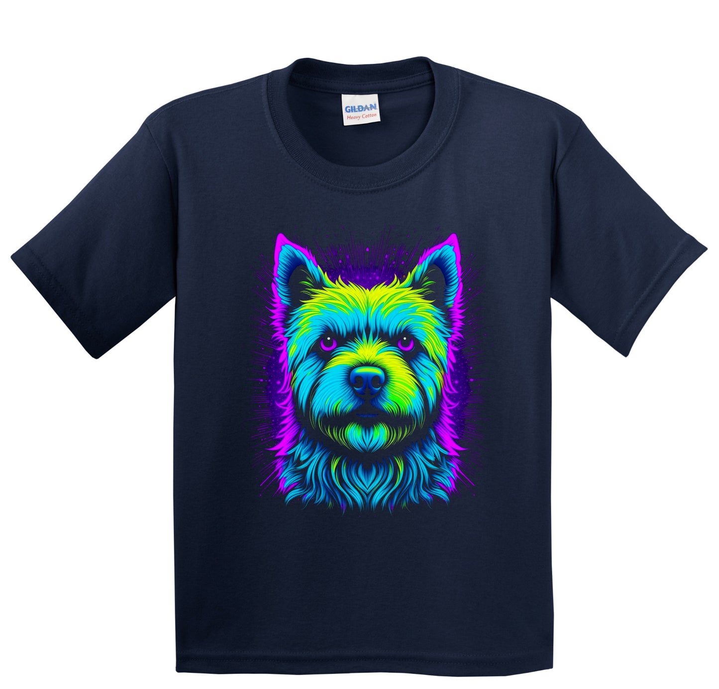 Colorful Bright Westie Vibrant Psychedelic Dog Art Youth T-Shirt