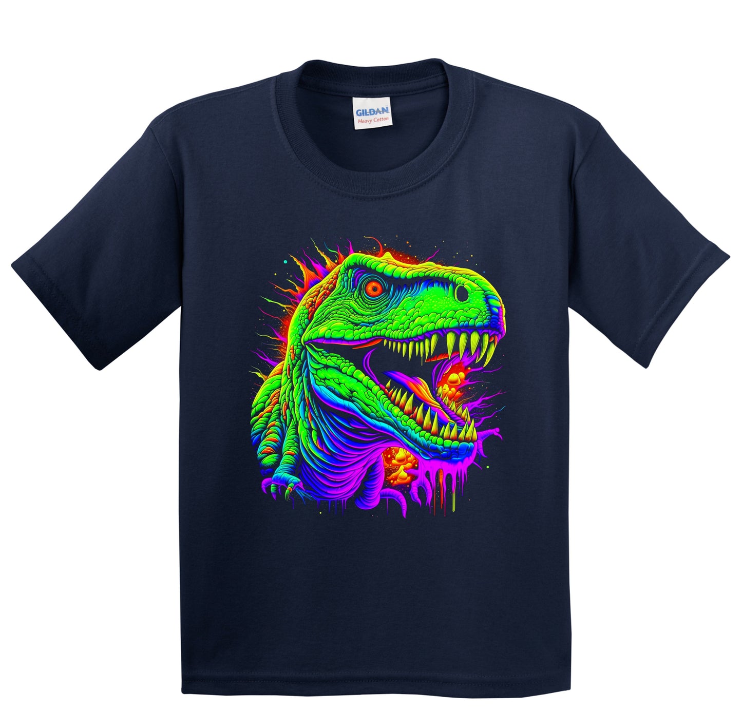 Tyrannosaurus Rex Vibrant Psychedelic T-Rex Dinosaur Art Youth T-Shirt