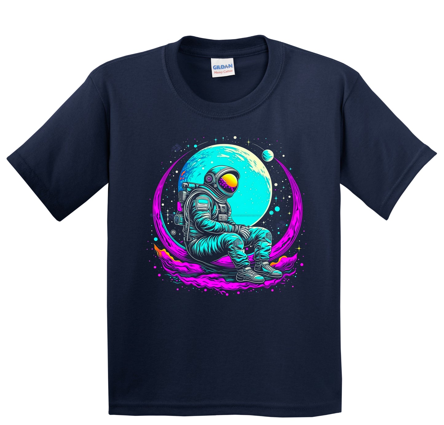 Colorful Bright Astronaut Vibrant Psychedelic Spaceman Art Youth T-Shirt