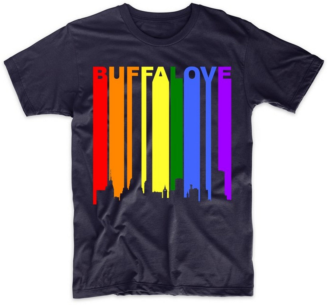 Buffalove Buffalo New York Downtown Rainbow LGBT Gay Pride T-Shirt