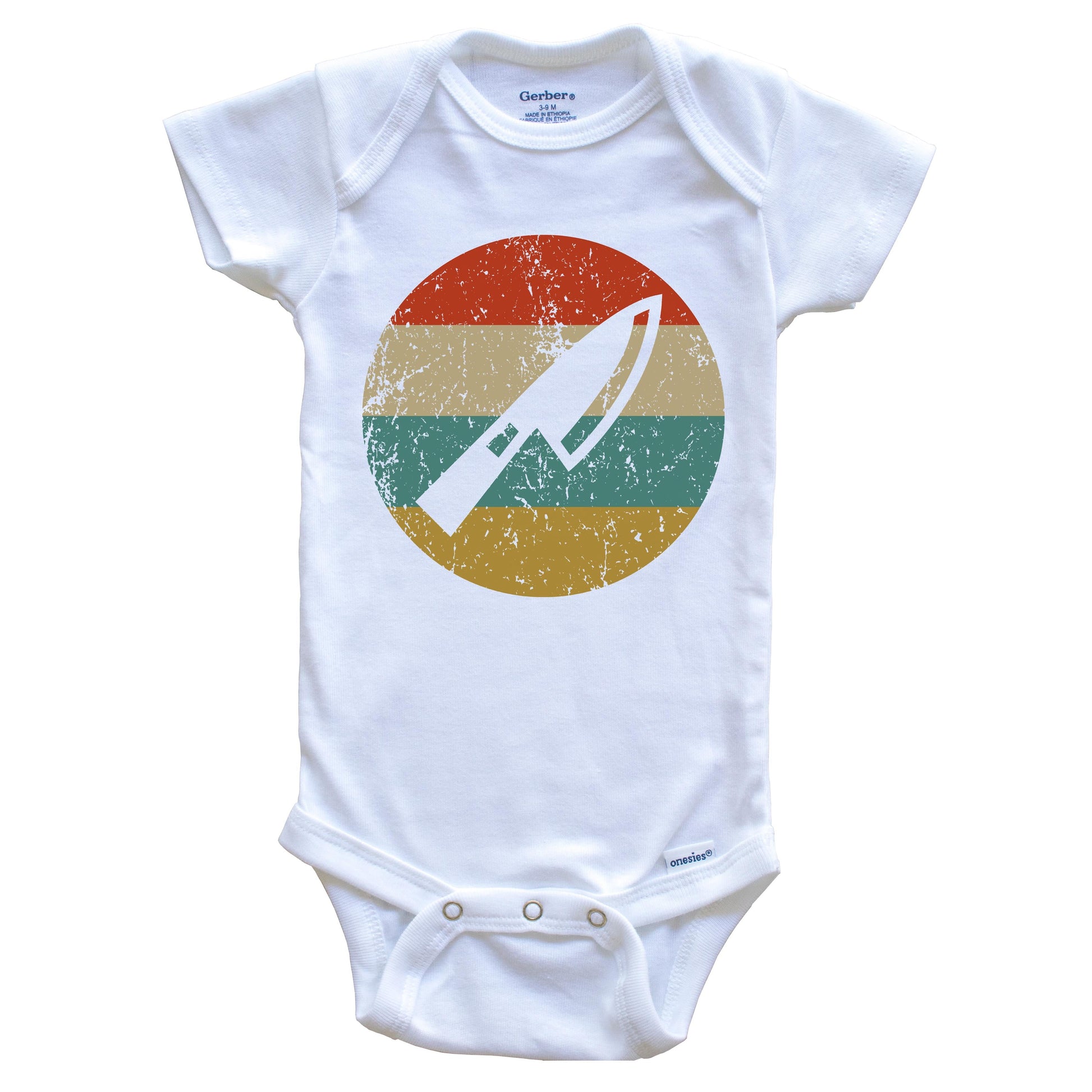 Chef Vintage Retro Chef Knife Circle Icon Baby Onesie