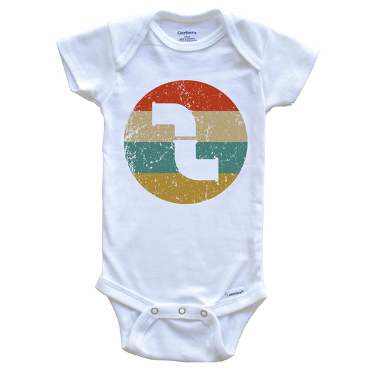 Plumber Vintage Retro Water Pipes Circle Icon Baby Onesie