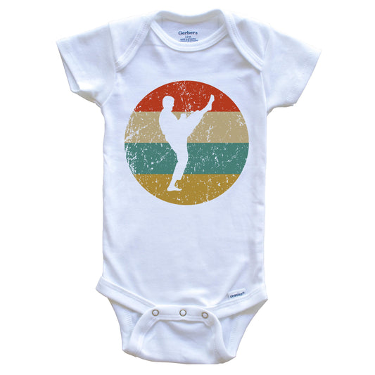 Karate Vintage Retro Martial Arts Circle Icon Baby Onesie