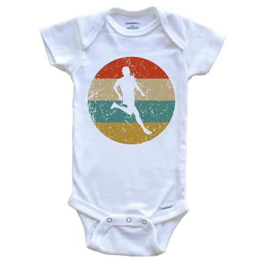 Running Vintage Retro Runner Circle Icon Baby Onesie