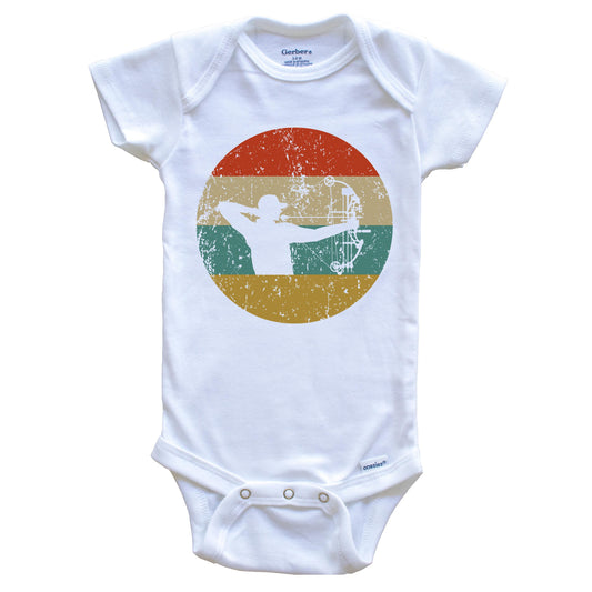 Bow Hunting Vintage Retro Archery Circle Icon Baby Onesie