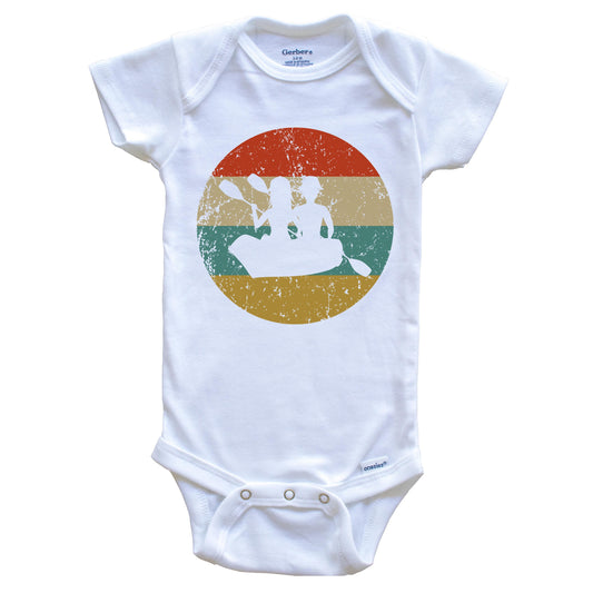 Canoeing Vintage Retro Canoe Circle Icon Baby Onesie