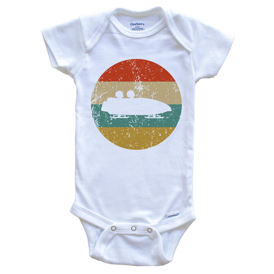 Bobsledding Vintage Retro Bobsledder Circle Icon Baby Onesie