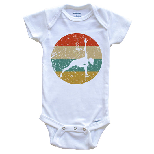 Yoga Vintage Retro Yoga Pose Circle Icon Baby Onesie