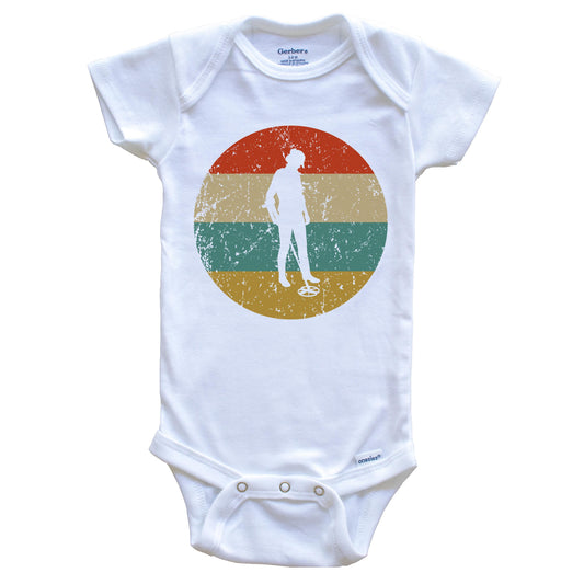 Metal Detecting Vintage Retro Coinshooter Circle Icon Baby Onesie