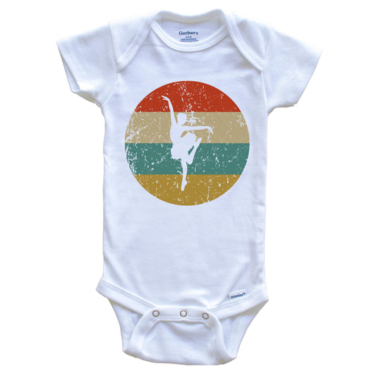 Ballet Vintage Retro Ballerina Circle Icon Baby Onesie
