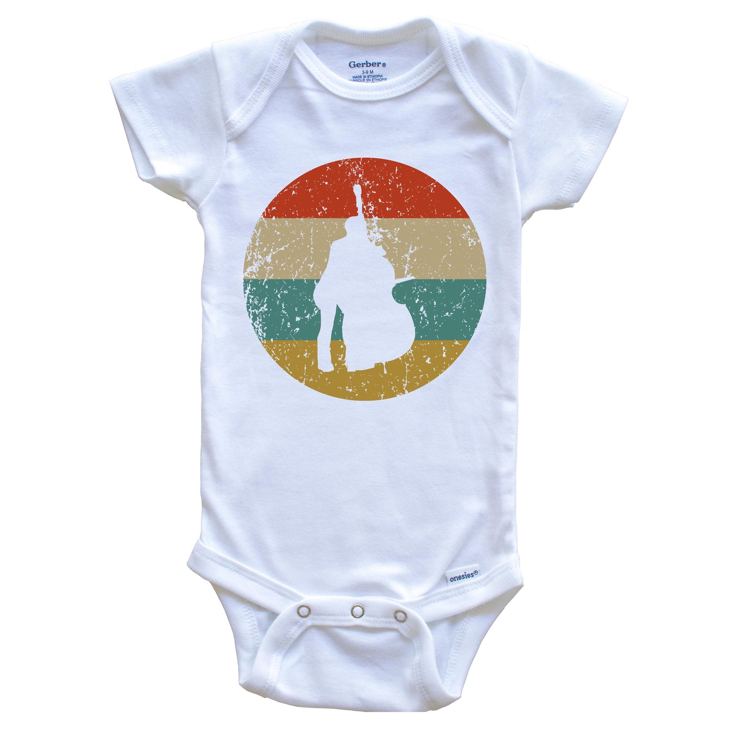 Cellist Cello Player Vintage Retro Music Circle Icon Baby Onesie