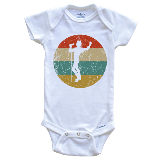 Singing Vintage Retro Music Circle Icon Baby Onesie