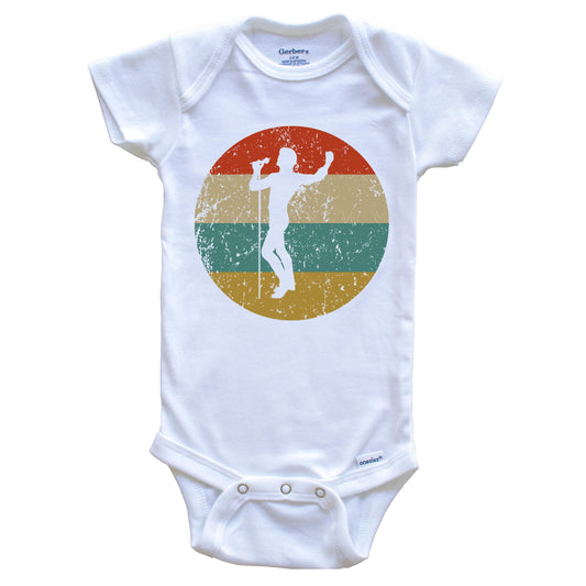 Singing Vintage Retro Music Circle Icon Baby Onesie