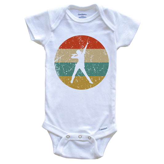 Karaoke Singer Vintage Retro Music Circle Icon Baby Onesie