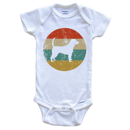 Beagle Vintage Retro Beagle Dog Circle Icon Baby Onesie