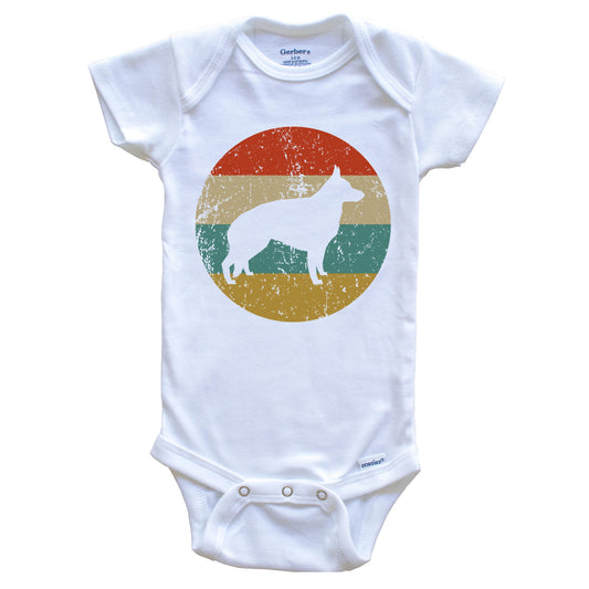 German Shepherd Retro German Shepherd Dog Circle Icon Baby Onesie