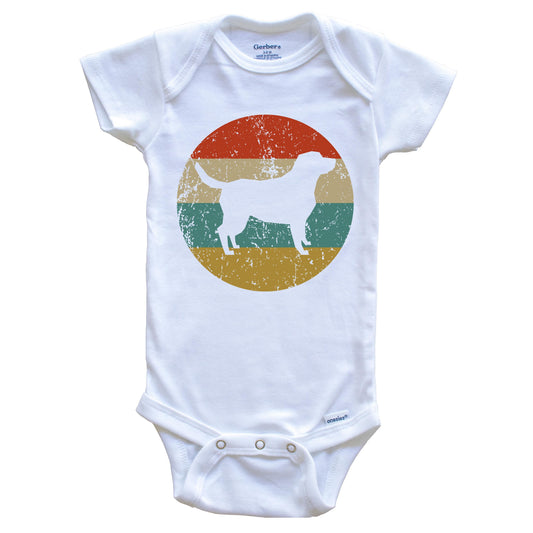 Labrador Retriever Vintage Retro Dog Circle Icon Baby Onesie
