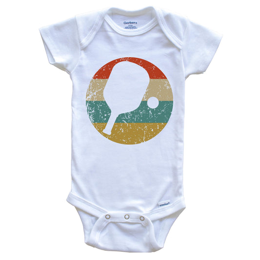 Pickleball Vintage Retro Pickleball Paddle Circle Icon Baby Onesie