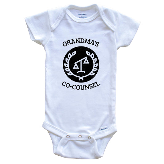 Grandma's Co-Counsel Scales of Justice Lawyer Funny Baby Onesie