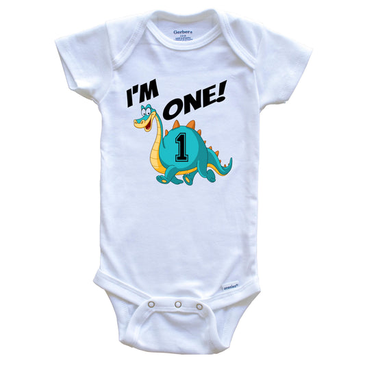 I'm One! First Birthday Dinosaur Baby Onesie