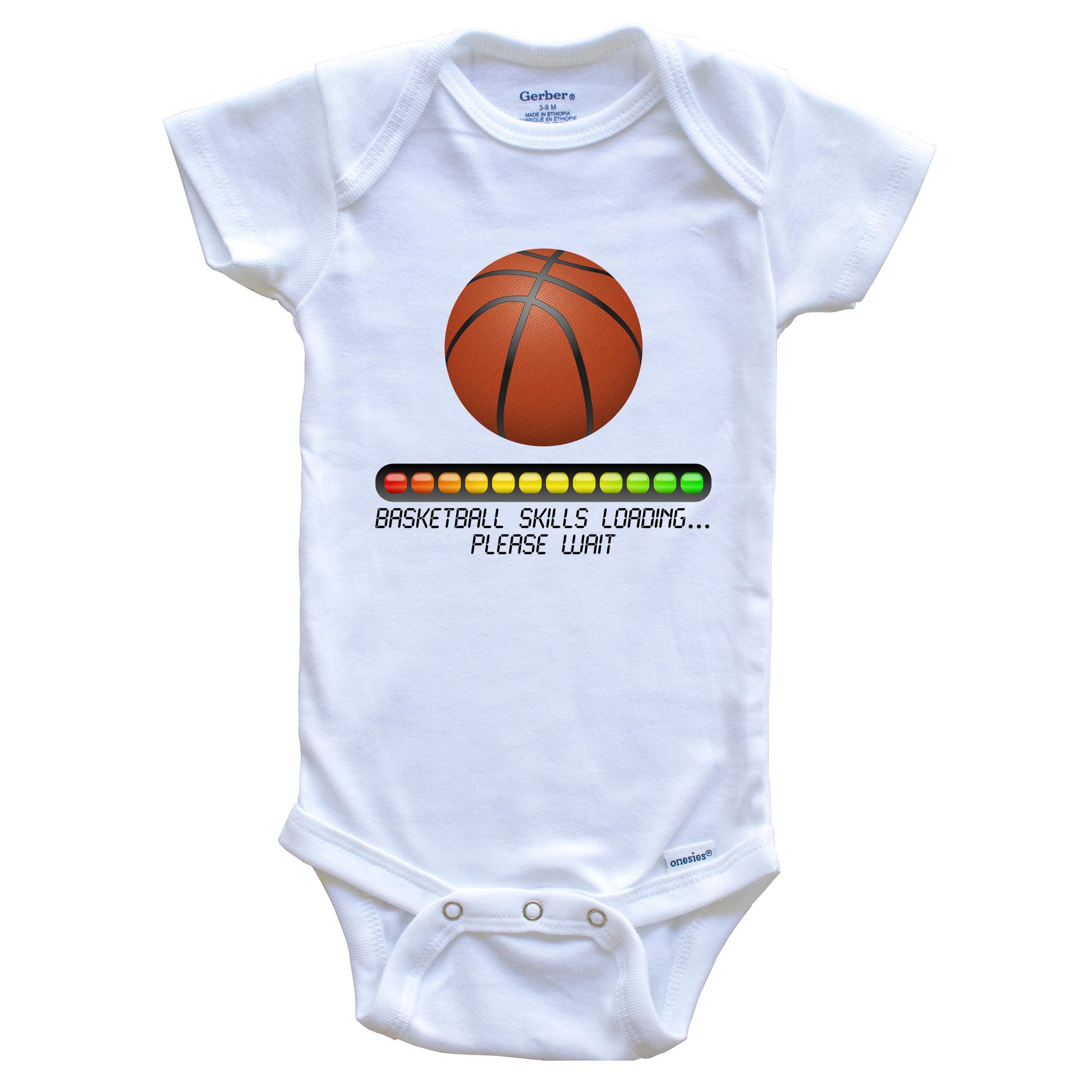 Basketball Skills Loading Please Wait Funny Baby Onesie