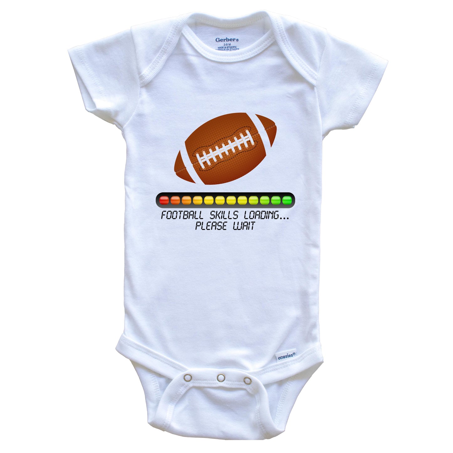 Football Skills Loading Please Wait Funny Baby Onesie
