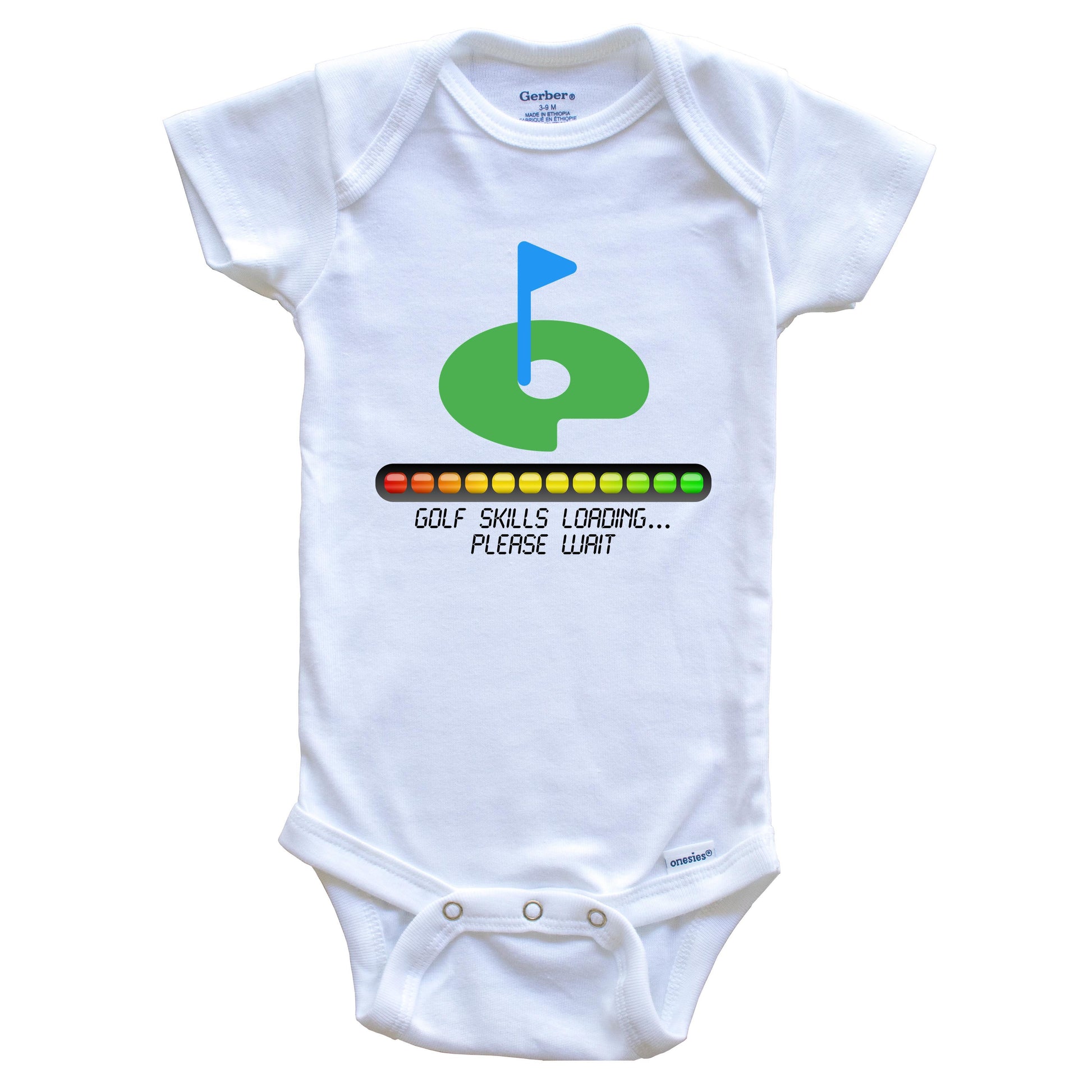 Golf Skills Loading Please Wait Funny Baby Onesie