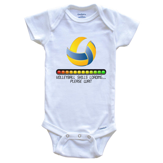 Volleyball Skills Loading Please Wait Funny Baby Onesie