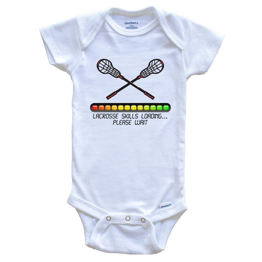 Lacrosse Skills Loading Please Wait Funny Baby Onesie