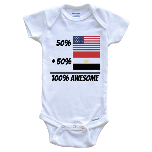 50% American Plus 50% Egyptian Equals 100% Awesome Cute Egypt Flag Baby Onesie