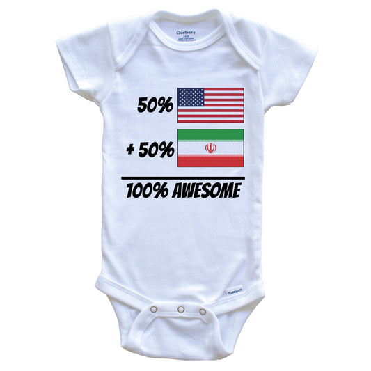 50% American Plus 50% Iranian Equals 100% Awesome Cute Iran Flag Baby Onesie