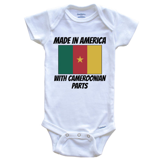 Made In America With Cameroonian Parts Cameroon Flag Funny Baby Onesie