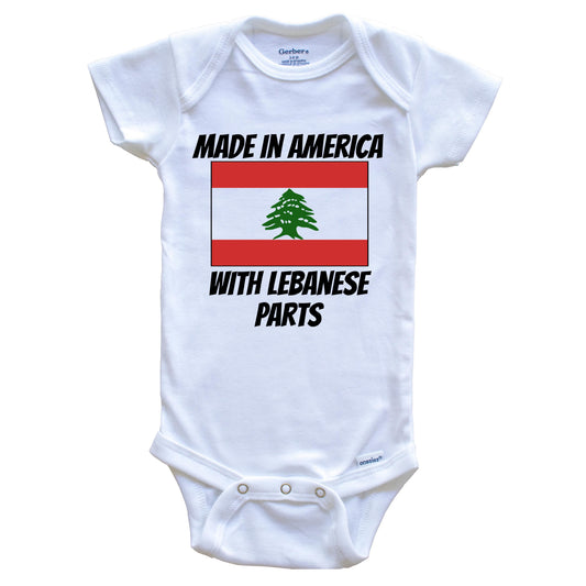 Made In America With Lebanese Parts Lebanon Flag Funny Baby Onesie