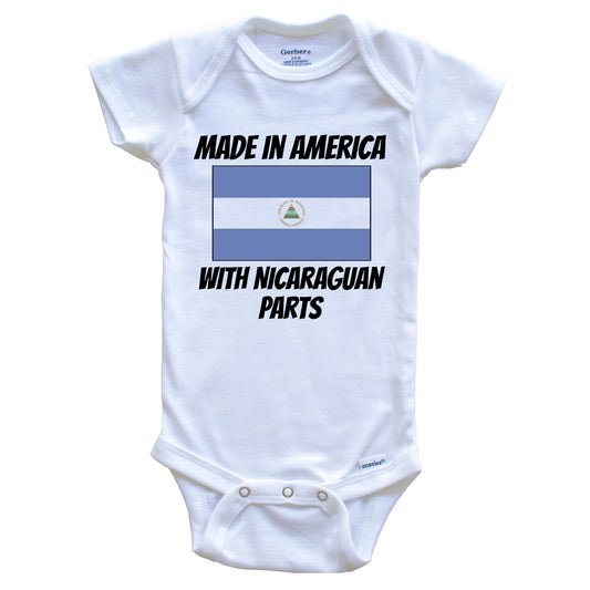 Made In America With Nicaraguan Parts Nicaragua Flag Funny Baby Onesie