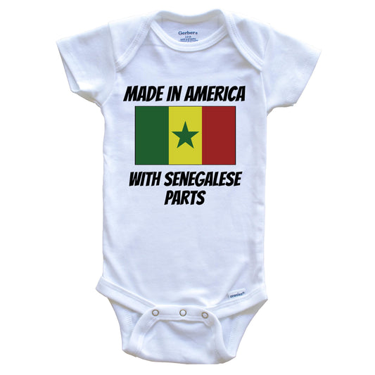Made In America With Senegalese Parts Senegal Flag Funny Baby Onesie