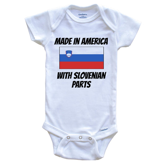 Made In America With Slovenian Parts Slovenia Flag Funny Baby Onesie