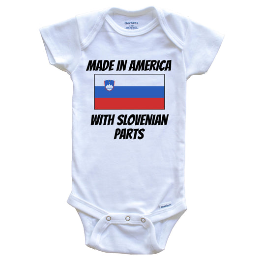 Made In America With Slovenian Parts Slovenia Flag Funny Baby Onesie